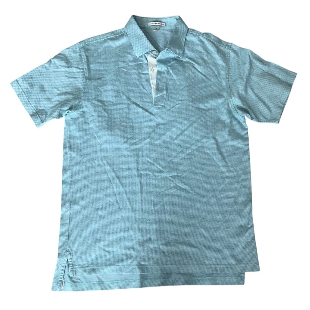 NWOT Peter Millar square geometric polo blue white Size Medium